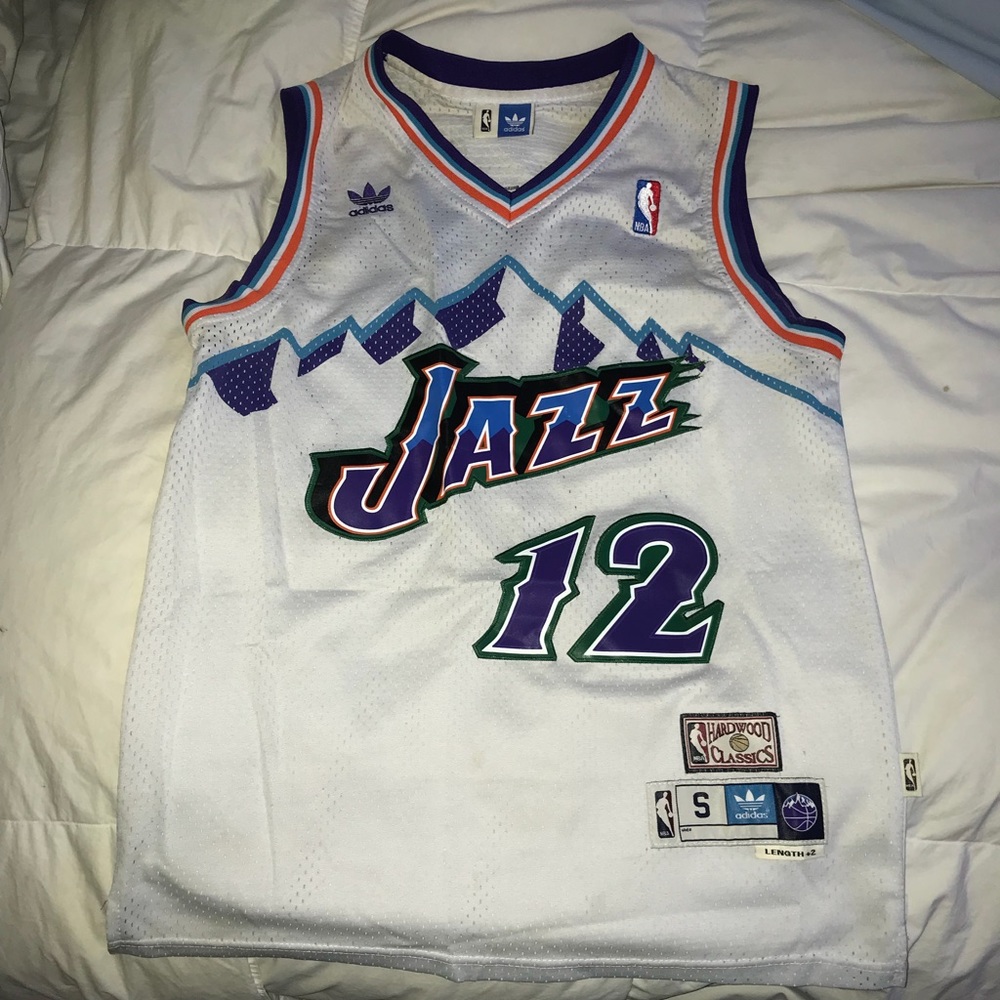 John Stockton throwback Jazz Home Jersey